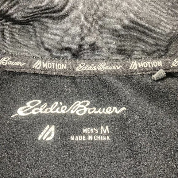 Eddie Bauer Motion Running Shirt Men Medium M Black Long Sleeve 1/4 Zip Sweater - Picture 8 of 13